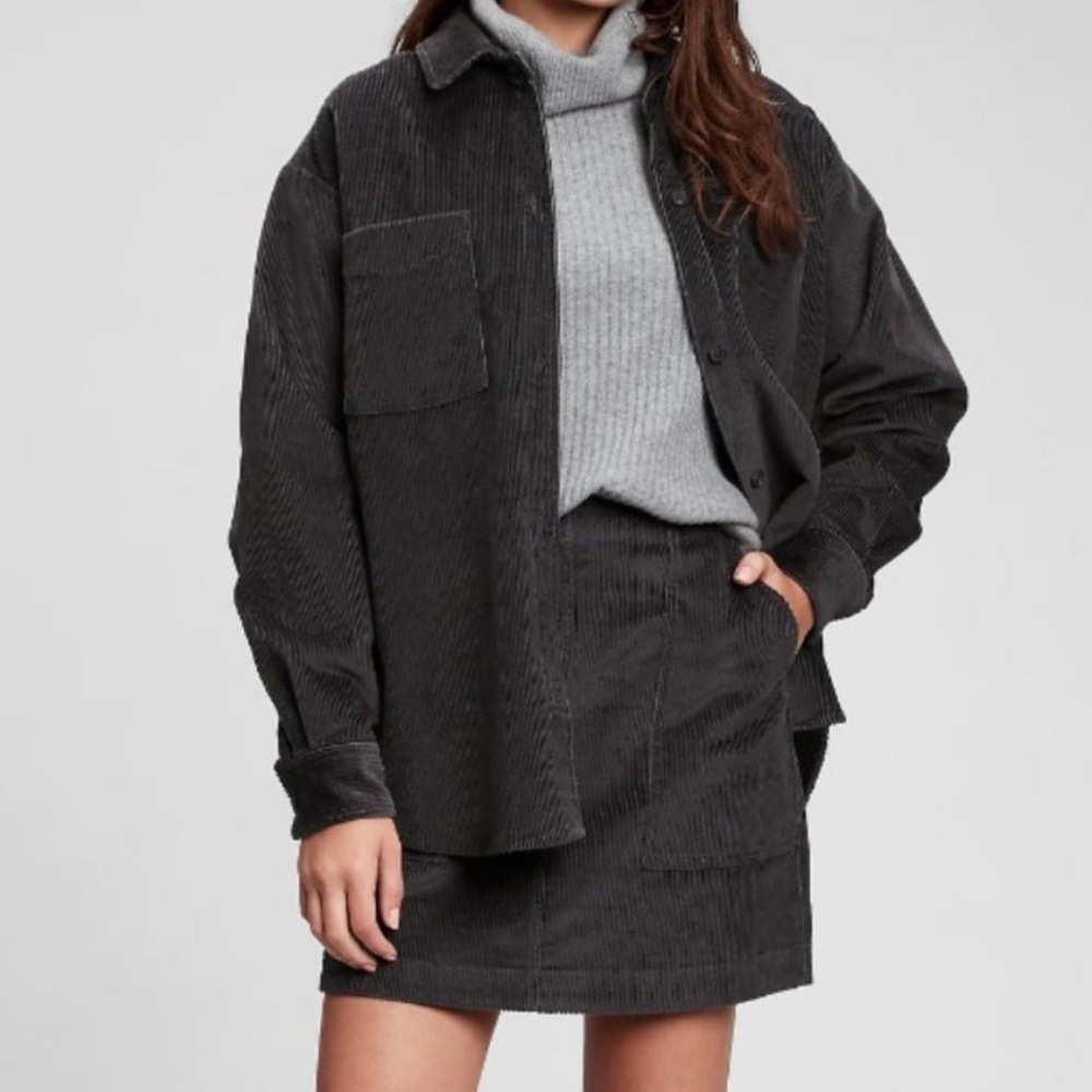 Gap Oversized Corduroy Shirt Shacket Front Button Size Medium